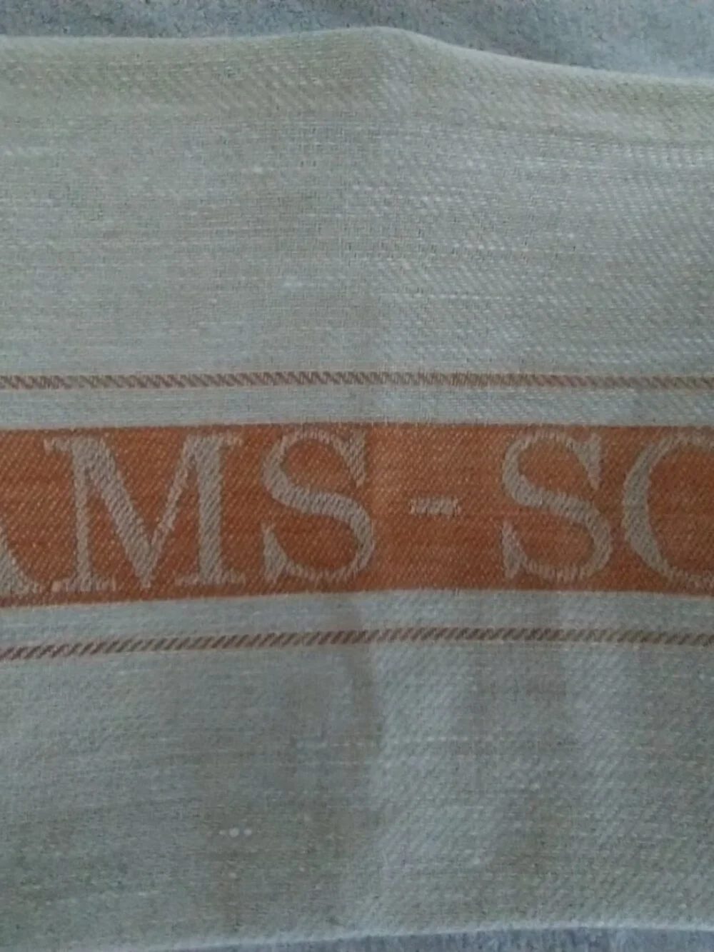 VTG New Williams Sonoma Jacquard Towel 100% Linen Old Production 31” x 24”